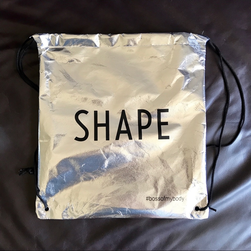 Like New! Bright Silver “SHAPE” drawstring bag